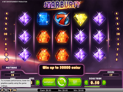 Starburst Net Entertainment pokies game