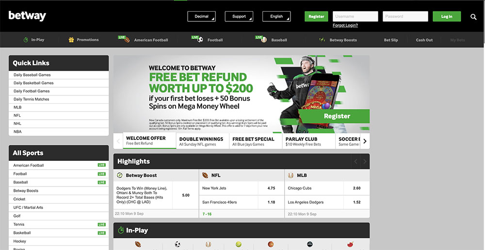 Betway is well known as a sports betting operator